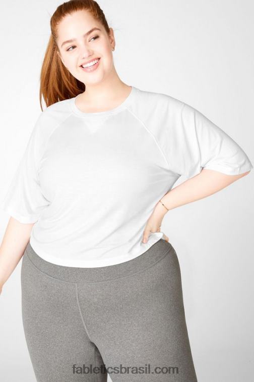 Fabletics branco 420HR2113 camiseta raglan manga curta loveday mulheres