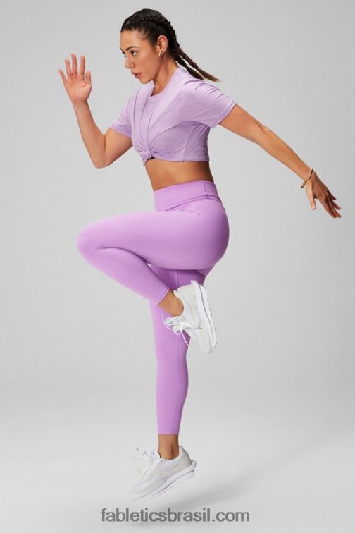 Fabletics caverna de cristal urze 420HR1968 camiseta de manga curta cortada dry-flex mulheres