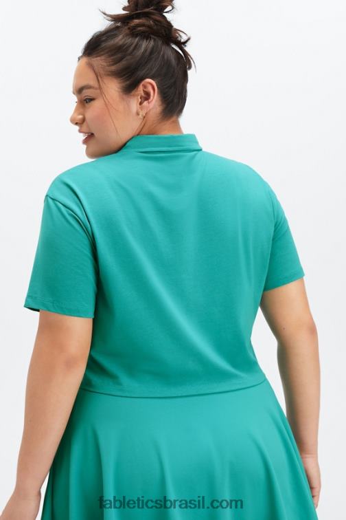 Fabletics cerceta escura 420HR2008 polo de manga curta boxy de tênis universal mulheres