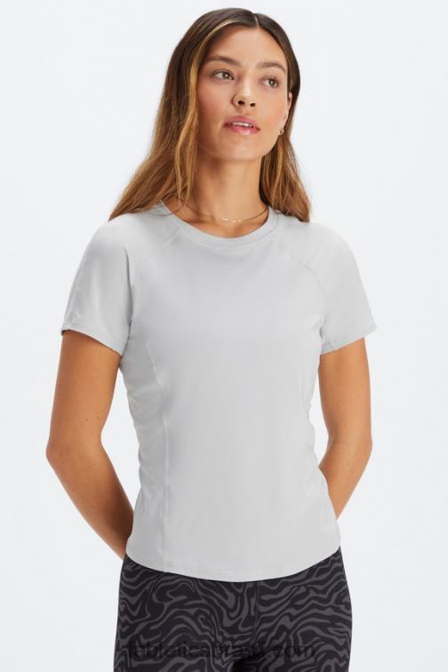 Fabletics cinza mineral 420HR1976 phoenix lite blusa de manga curta mulheres