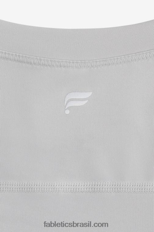 Fabletics cinza mineral 420HR1976 phoenix lite blusa de manga curta mulheres