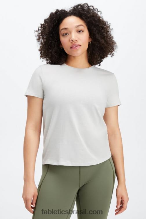 Fabletics cinza mineral 420HR1997 T-shirt em jersey 100% algodão mulheres