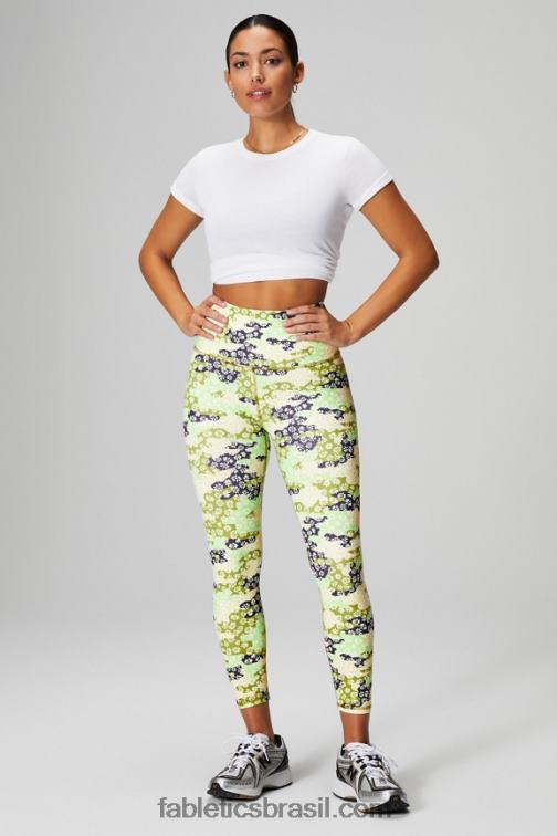 Fabletics clássico branco/cinza mineral 420HR1991 T-shirt em jersey 100% algodão mulheres