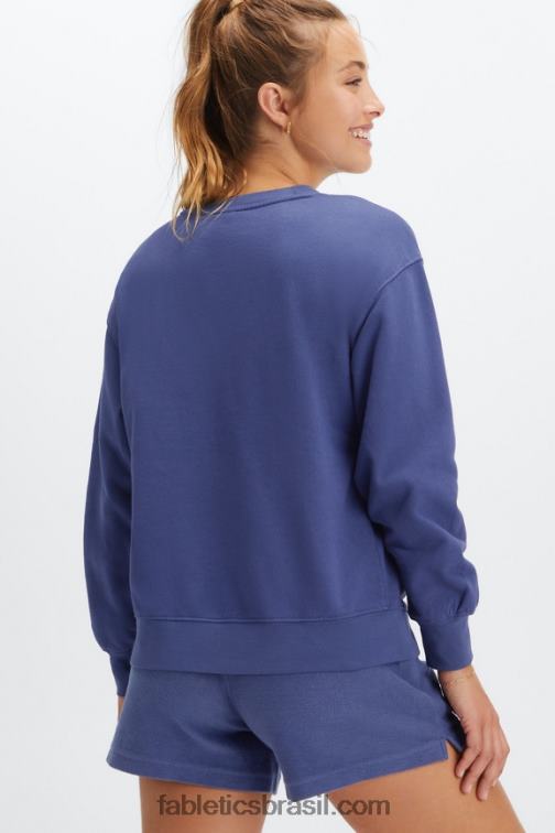 Fabletics cobalto profundo/babosa 420HR2029 rhea tripulação superdimensionada mulheres