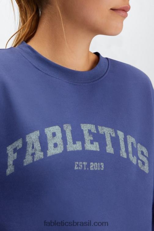 Fabletics cobalto profundo/babosa 420HR2029 rhea tripulação superdimensionada mulheres