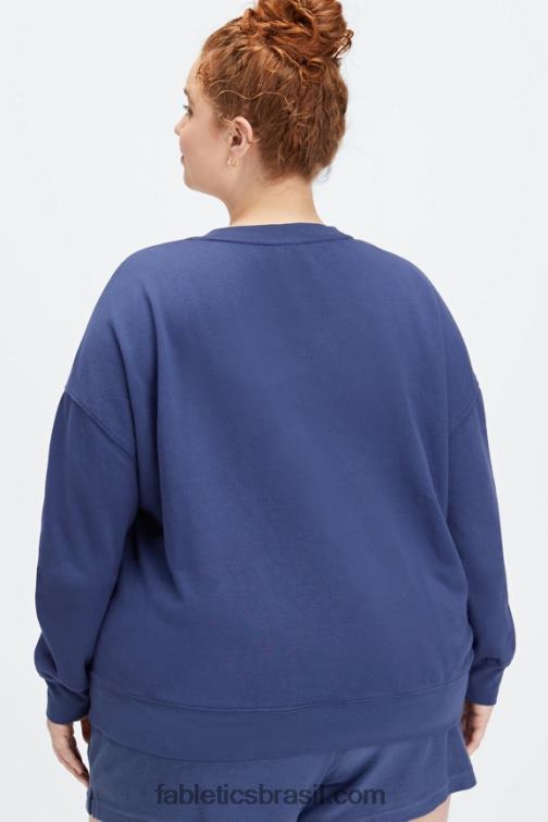 Fabletics cobalto profundo/babosa 420HR2030 rhea tripulação superdimensionada mulheres