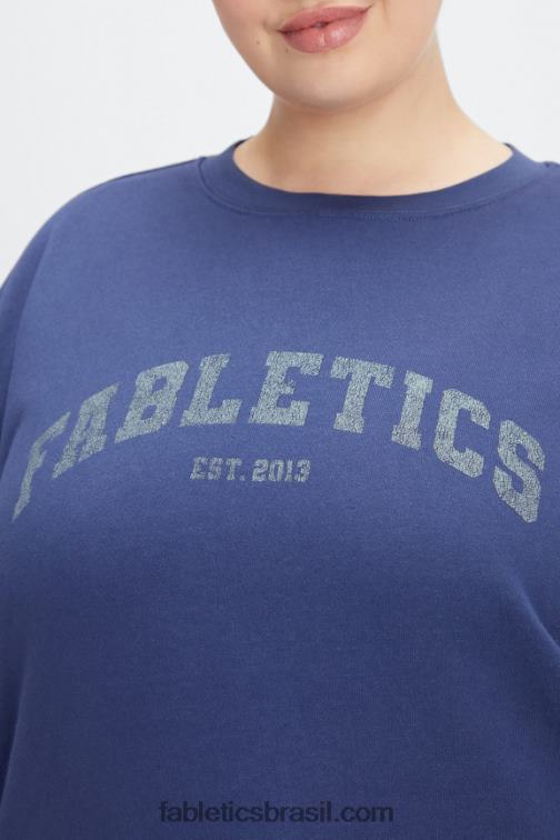 Fabletics cobalto profundo/babosa 420HR2030 rhea tripulação superdimensionada mulheres