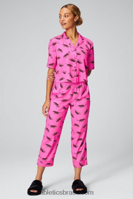 Fabletics corações selvagens 420HR1988 botão de dormir para baixo mulheres