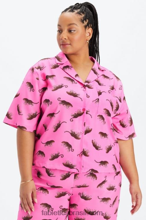 Fabletics corações selvagens 420HR1989 botão de dormir para baixo mulheres