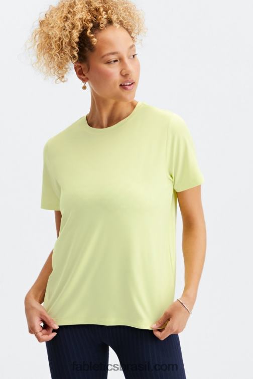 Fabletics creme de limão 420HR2018 tee flexível seco mulheres