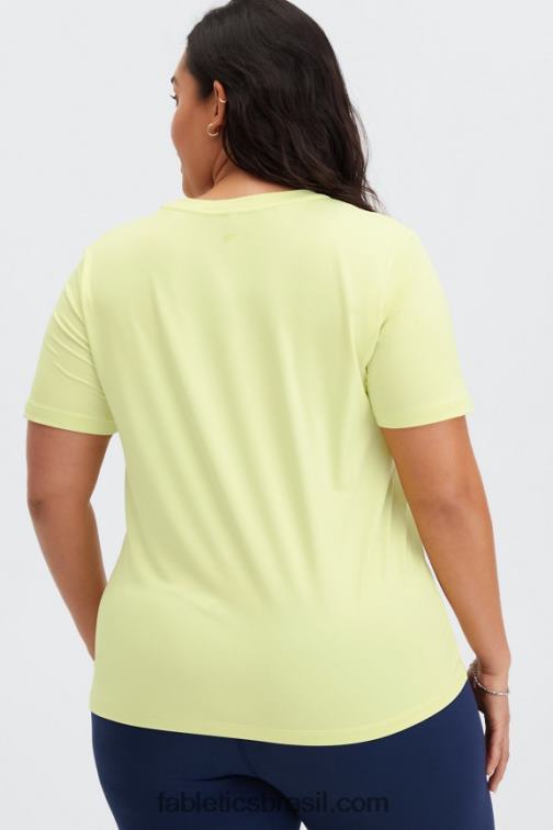 Fabletics creme de limão 420HR2019 tee flexível seco mulheres