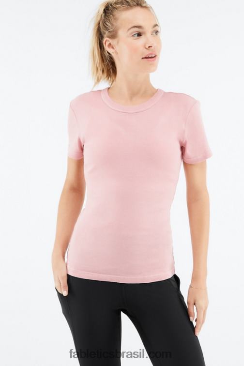 Fabletics lustre rosa 420HR2064 t-shirt de manga curta tinsley mulheres