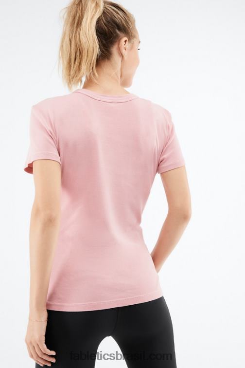 Fabletics lustre rosa 420HR2064 t-shirt de manga curta tinsley mulheres