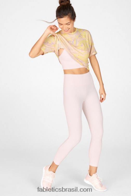 Fabletics mármore 420HR2092 camiseta raglan manga curta loveday mulheres