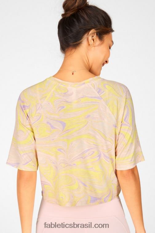 Fabletics mármore 420HR2092 camiseta raglan manga curta loveday mulheres