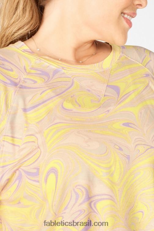 Fabletics mármore 420HR2093 camiseta raglan manga curta loveday mulheres