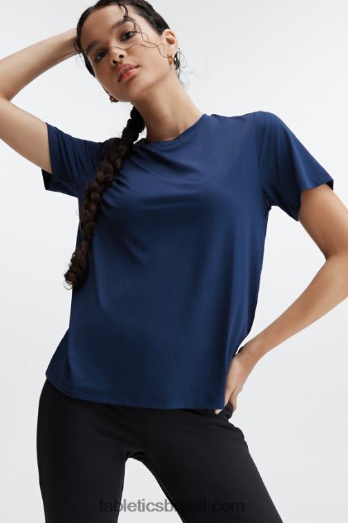 Fabletics marinha profunda 420HR2014 tee flexível seco mulheres