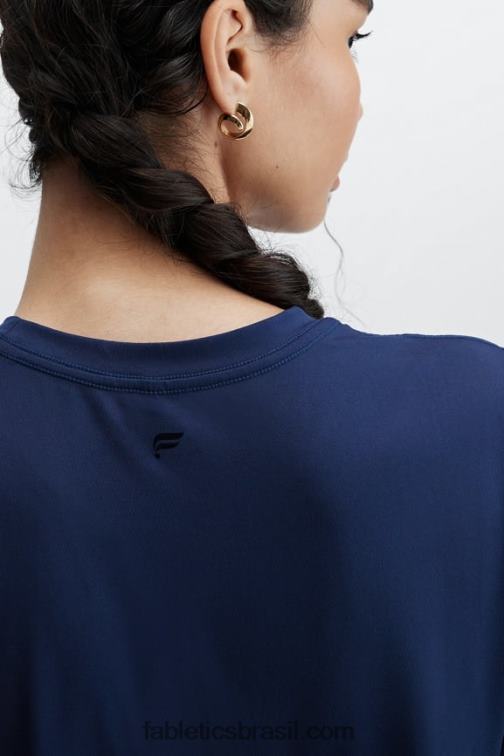 Fabletics marinha profunda 420HR2014 tee flexível seco mulheres