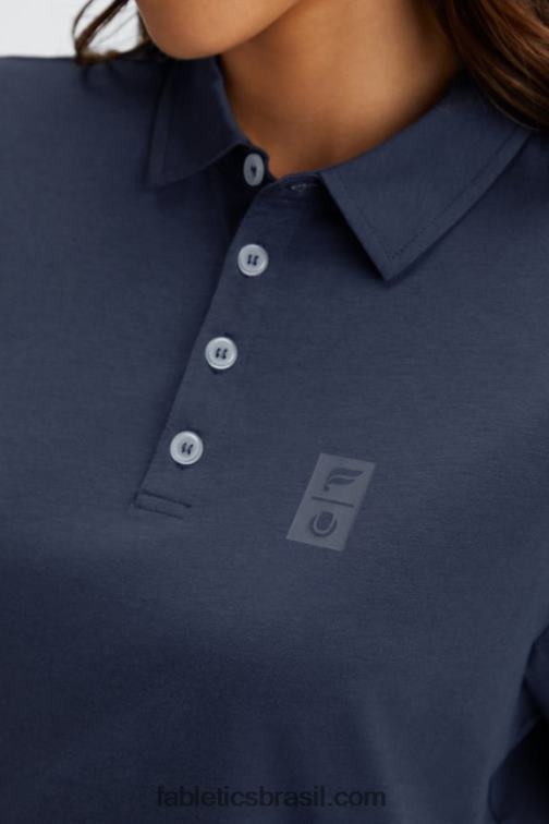 Fabletics marinho clássico 420HR2005 polo de manga curta boxy de tênis universal mulheres