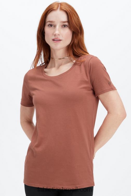 Fabletics mogno 420HR1993 T-shirt em jersey 100% algodão mulheres