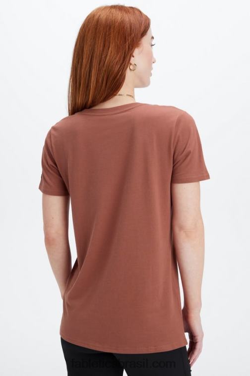 Fabletics mogno 420HR1993 T-shirt em jersey 100% algodão mulheres