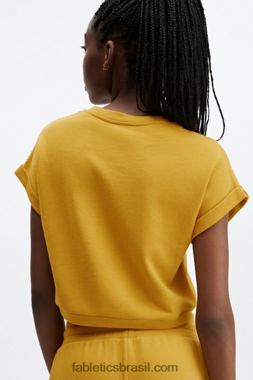 Fabletics mostarda 420HR2055 moletom manga curta cassie mulheres