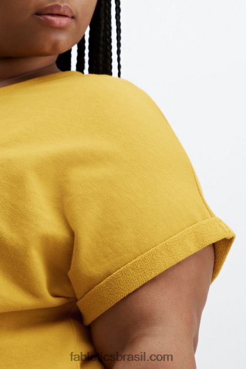 Fabletics mostarda 420HR2056 moletom manga curta cassie mulheres