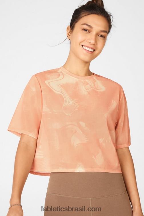 Fabletics nascer do sol marmoreado 420HR2089 camiseta de malha nayeli mulheres