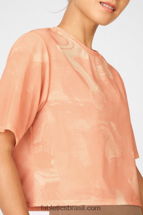 Fabletics nascer do sol marmoreado 420HR2089 camiseta de malha nayeli mulheres