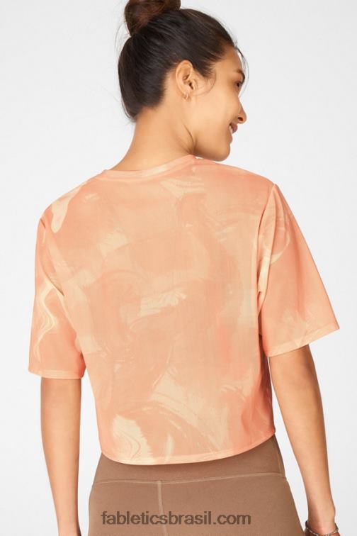 Fabletics nascer do sol marmoreado 420HR2089 camiseta de malha nayeli mulheres