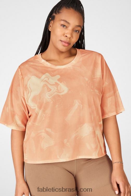Fabletics nascer do sol marmoreado 420HR2090 camiseta de malha nayeli mulheres