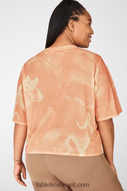 Fabletics nascer do sol marmoreado 420HR2090 camiseta de malha nayeli mulheres