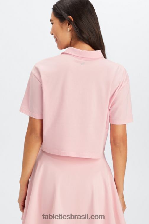 Fabletics orquídea rosa 420HR2006 polo de manga curta boxy mulheres