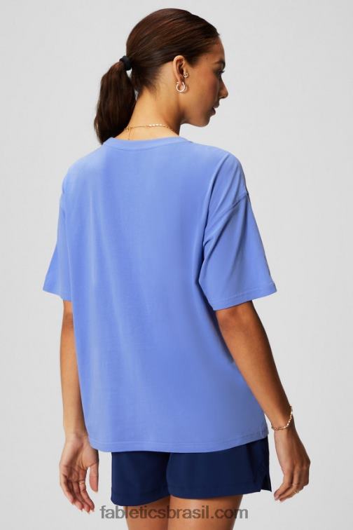 Fabletics ponche de pervinca/picleball gráfico 420HR1961 camiseta vintage manga curta mulheres