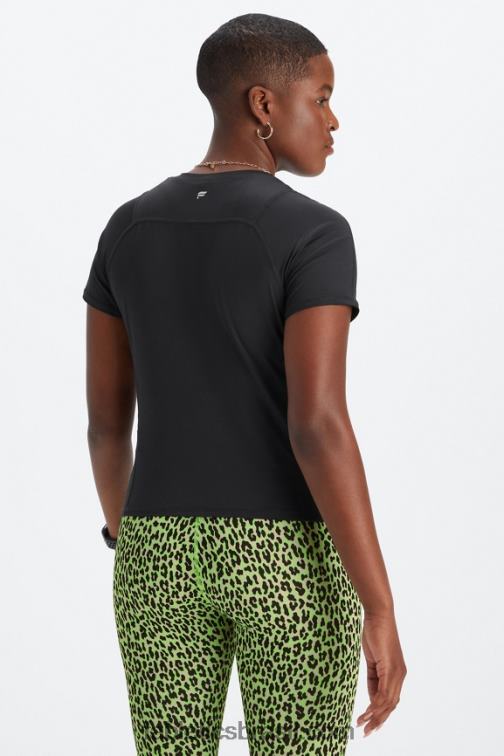 Fabletics preto 420HR1974 phoenix lite blusa de manga curta mulheres