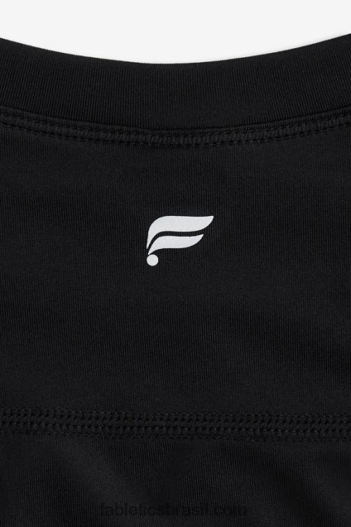 Fabletics preto 420HR1974 phoenix lite blusa de manga curta mulheres
