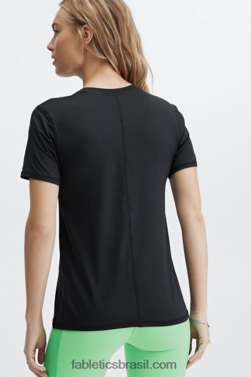 Fabletics preto 420HR1975 phoenix lite blusa de manga curta mulheres