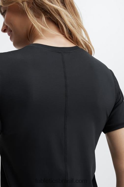 Fabletics preto 420HR1975 phoenix lite blusa de manga curta mulheres