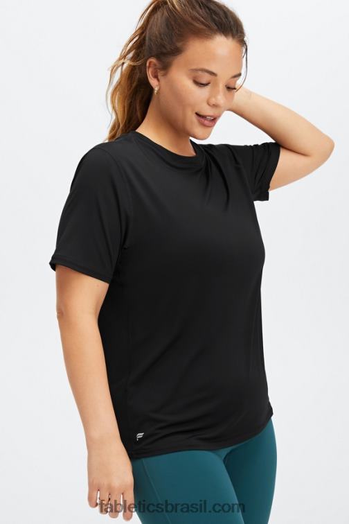 Fabletics preto 420HR2027 phoenix lite blusa de manga curta mulheres