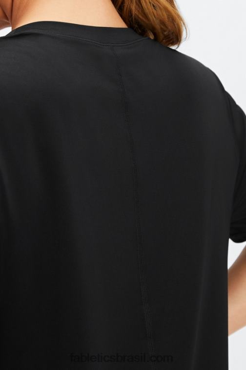 Fabletics preto 420HR2027 phoenix lite blusa de manga curta mulheres