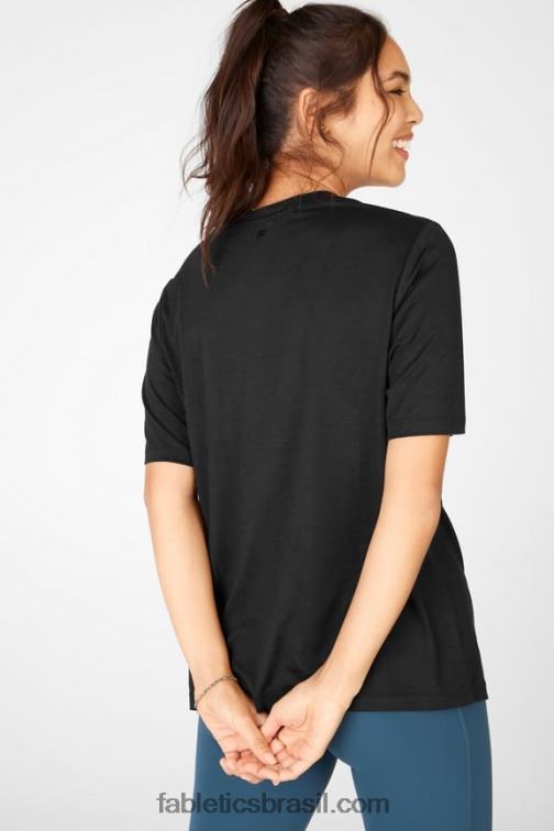 Fabletics preto 420HR2044 camiseta longa dry-flex mulheres