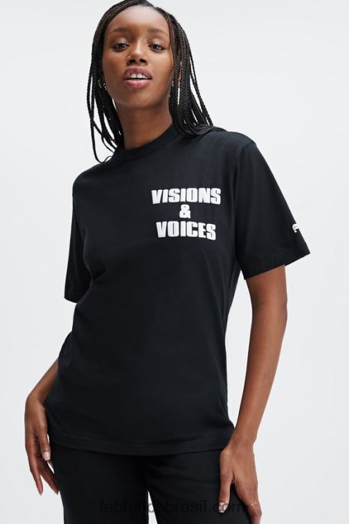 Fabletics preto 420HR2075 camiseta unissex africobra mulheres