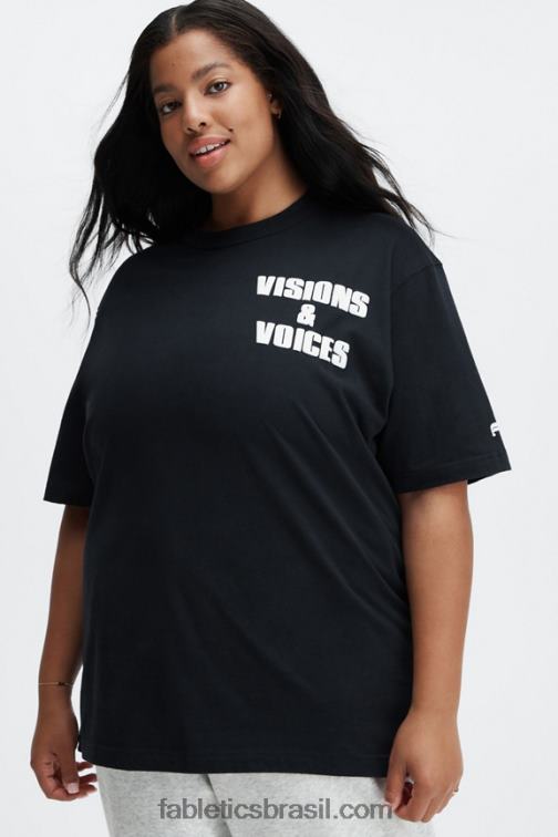 Fabletics preto 420HR2075 camiseta unissex africobra mulheres