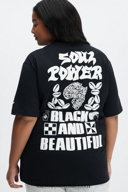 Fabletics preto 420HR2075 camiseta unissex africobra mulheres