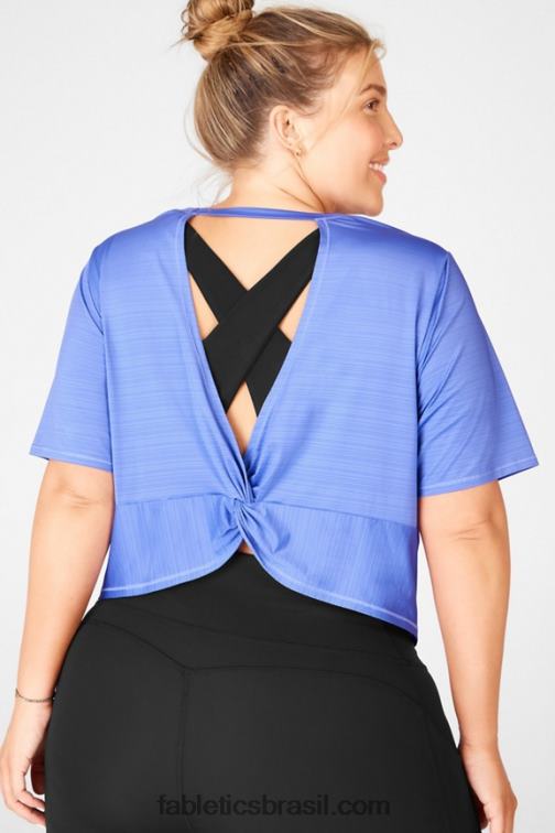 Fabletics riviera 420HR2097 camiseta de manga curta com torção nas costas ecologicamente correta mulheres
