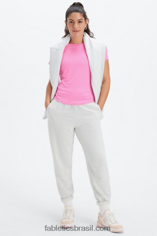 Fabletics rosa elétrica 420HR1990 phoenix lite blusa de manga curta mulheres