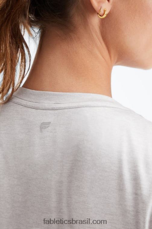 Fabletics urze cinza claro 420HR2017 tee flexível seco mulheres