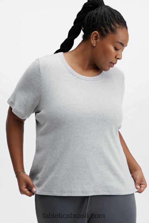 Fabletics urze cinza claro 420HR2073 t-shirt de manga curta tinsley mulheres