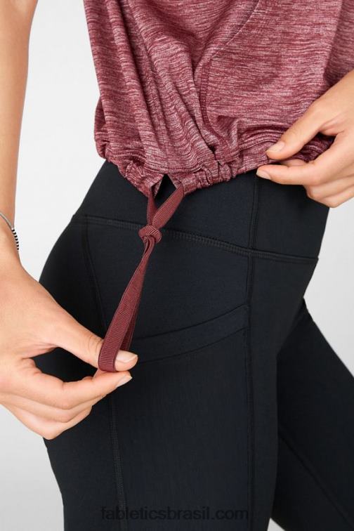Fabletics urze ferrugem 420HR2110 bea moletom manga curta mulheres