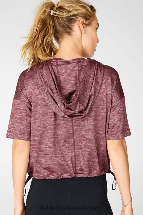 Fabletics urze ferrugem 420HR2110 bea moletom manga curta mulheres